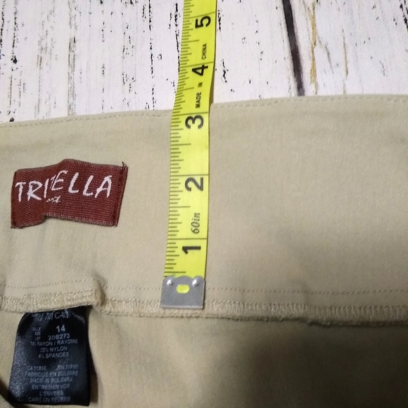 TRIBELLA SPORT stretch pull on tan pants,  14 - Picture 7 of 9